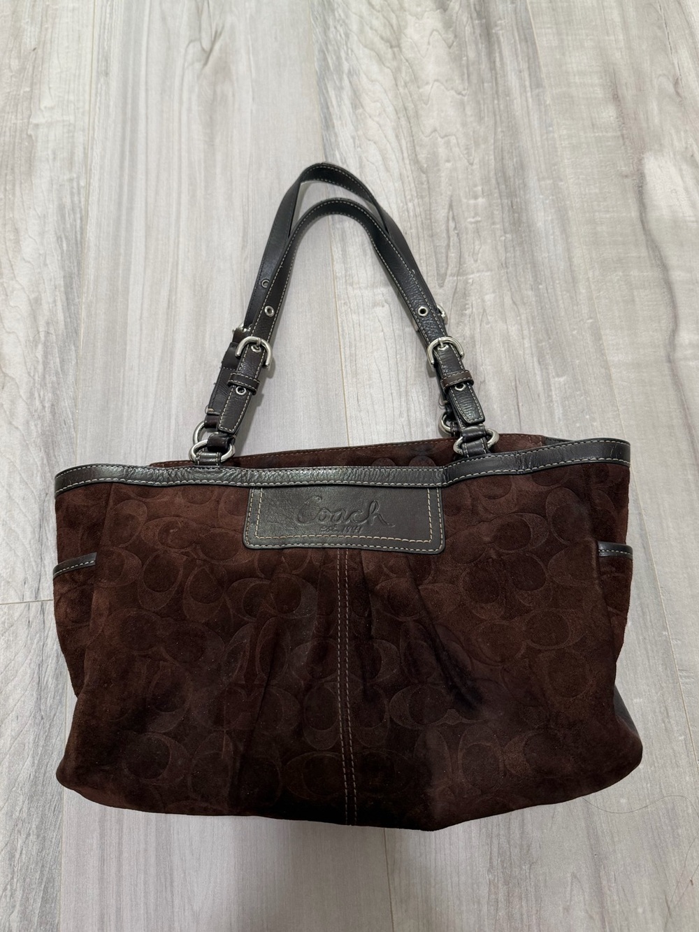 Vintage coach suede bag